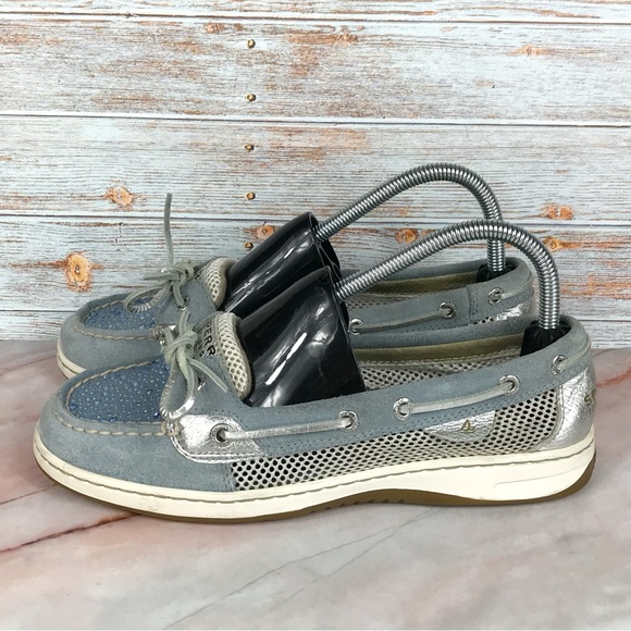 Sperry Angelfish Top Sider Blue Suede and Mesh - Picture 2 of 11